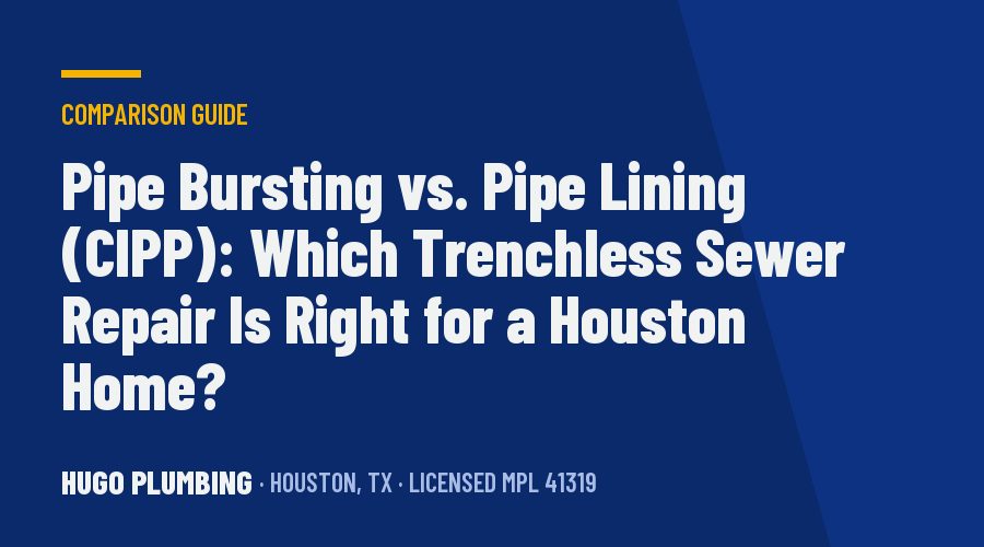 Pipe Bursting vs. Pipe Lining (CIPP): Which Trenchless Sewer Repair Is Right for a Houston Home?