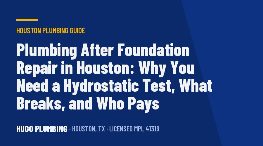 Plumbing After Foundation Repair in Houston: Why You Need a Hydrostatic Test, What Breaks, and Who Pays