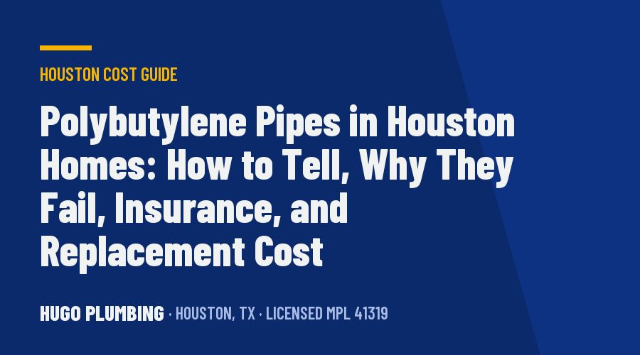 Polybutylene Pipes in Houston Homes: How to Tell, Why They Fail, Insurance, and Replacement Cost
