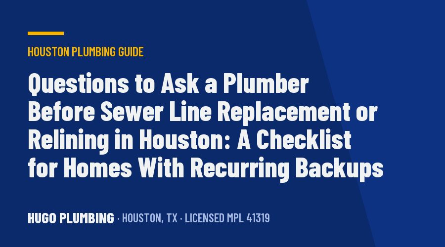 Questions to Ask a Plumber Before Sewer Line Replacement or Relining in Houston: A Checklist for Homes With Recurring Backups