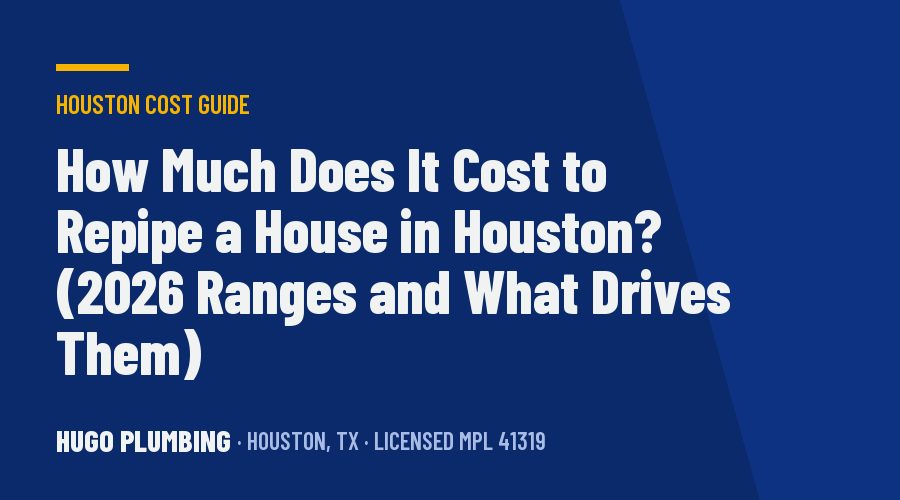 How Much Does It Cost to Repipe a House in Houston? (2026 Ranges and What Drives Them)