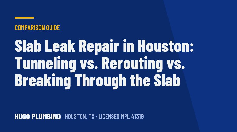 Slab Leak Repair in Houston: Tunneling vs. Rerouting vs. Breaking Through the Slab