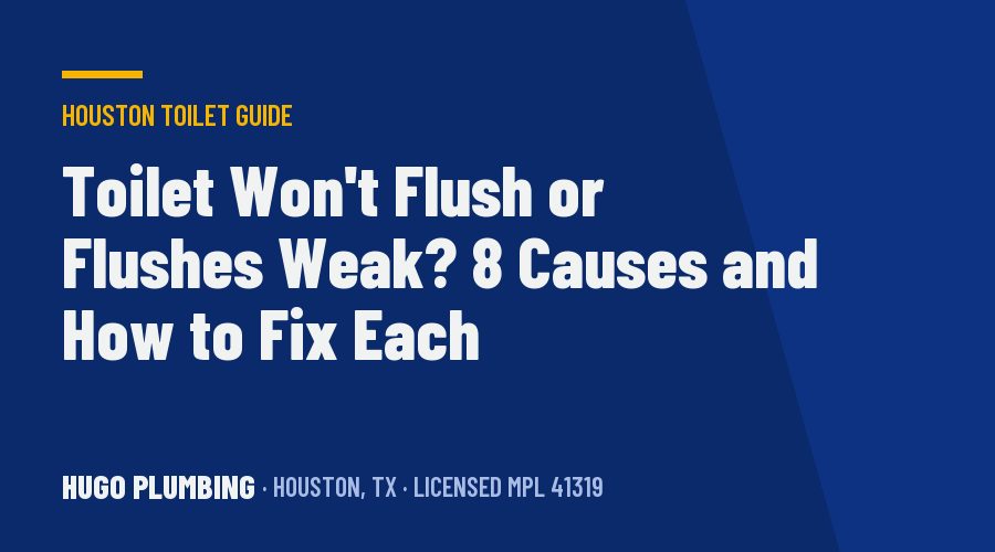 Toilet Won't Flush or Flushes Weak? 8 Causes and How to Fix Each (Houston Guide)