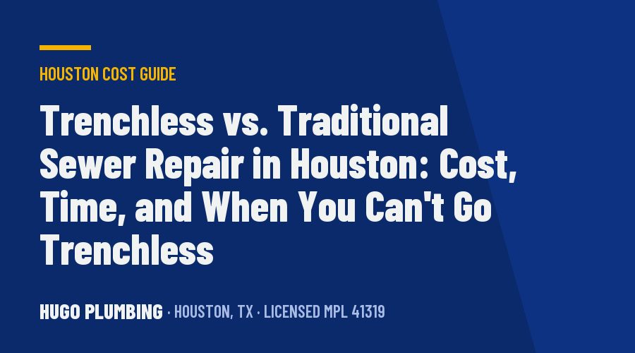Trenchless vs. Traditional Sewer Repair in Houston: Cost, Time, and When You Can't Go Trenchless