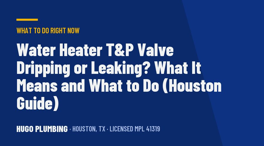 Water Heater T&P Valve Dripping or Leaking? What It Means and What to Do (Houston Guide)