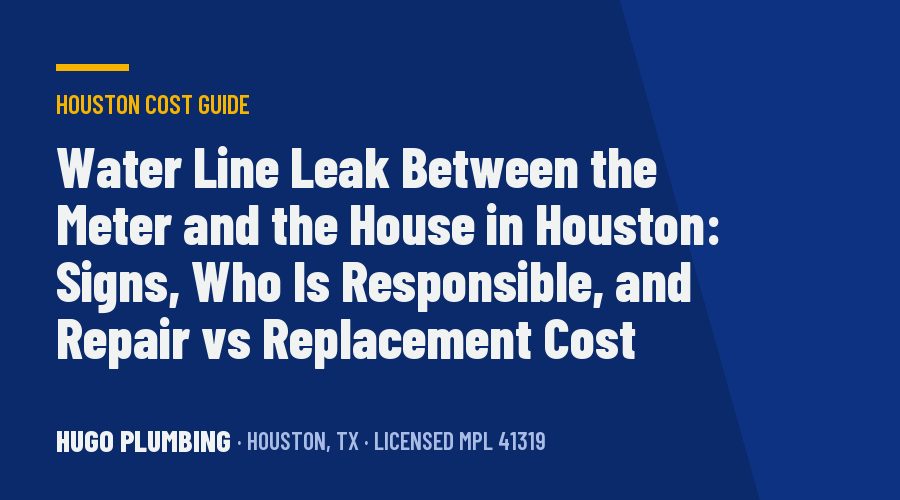 Water Line Leak Between the Meter and the House in Houston: Signs, Who Is Responsible, and Repair vs Replacement Cost