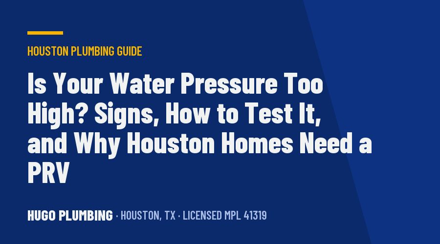 Is Your Water Pressure Too High? Signs, How to Test It, and Why Houston Homes Need a PRV